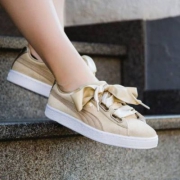 PUMA 彪马XCARE合作款 Suede Heart Safari蝴蝶结板鞋  Prime会员免费直邮