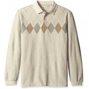 大白菜！Haggar Jacquard Knit 男士长袖Polo衫 $6.91（转运到手约￥106）