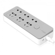 施耐德电气（Schneider Electric）智意 新国标插座6位1.8米排插接线板拖线板 NSW1060_WE灰白 *3件