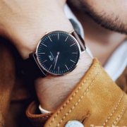 镇店之宝，Daniel Wellington 丹尼尔·惠灵顿 Classic Black全黑男士时尚腕表 DW00100124-129