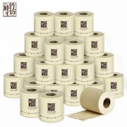 蓝漂 纯竹工坊本色卷纸无漂白竹浆4层100g*24卷