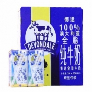 德运 全脂纯牛奶 200ml*24箱装