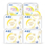 ABC纤薄棉柔日用卫生巾含迷你巾组合6包（日32片+mini日16片）