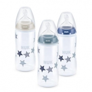 NUK  宽口径PP奶瓶 300ml 配防胀气奶嘴 3件装