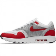 耐克(NIKE) 男款NIKE AIR MAX 1 ULTRA FLYKNIT 2016新款 缓震透气运动鞋 843384-101 白/大学红-银灰色42.5