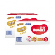 134.5元/箱！ HUGGIES 好奇 金装 超柔贴身纸尿裤 XL105片 *2件    269元包邮（需用券）