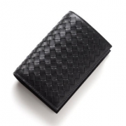 葆蝶家（BOTTEGA VENETA）  402651 V4651 1000 竖款小牛皮两折钱包
