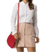 TOMMY HILFIGER 汤米·希尔费格 COLORBLOCK SADDLE 女士真皮单肩包
