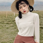 安妮陈 女装小高领针织打底衫