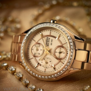 西铁城（CITIZEN）  FD1063-57X 施华洛世奇玫瑰金光动能女表
