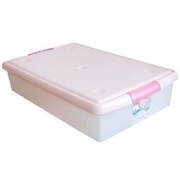 IRIS 爱丽思 环保树脂床底长型塑料衣物整理盒收纳箱 UG-725 自然色/桃