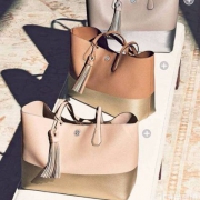 17年新款，Tory Burch 托里·伯奇 COLOR-BLOCK真皮拼色托特包 3色 $239