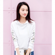 班图诗妮 女装绣花长袖连帽卫衣