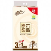 清风（APP）抽纸 原木纯品 2层150抽纸巾*4包 小规格