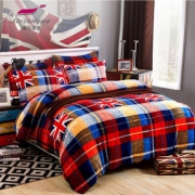 维众床品 珊瑚绒四件套双人200*230cm 苏格兰风情