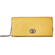 COACH 蔻驰 Crossgrain Leather Slim Chain Envelope 女士斜挎包
