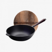当当优品 手工铸铁单木柄炒锅 32CM