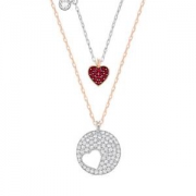 SWAROVSKI 施华洛世奇 镂空设计 心形密镶 两用项链 *3件