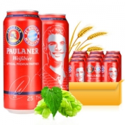 德国原装进口啤酒 保拉纳/柏龙（PAULANER）拜仁慕尼黑球迷小麦啤酒 500ml*12听装