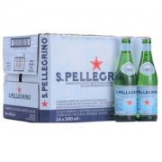 S.PELLEGRINO 圣培露 含气天然矿泉水 玻璃瓶装 500ml*24瓶