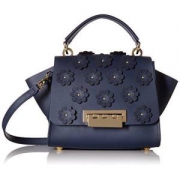 ZAC Zac Posen 女式 标志性顶部提手Eartha斜挎包 – 花朵贴花 ZP2105-401 潮汐蓝 均码