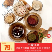 DURALEX 多莱斯  耐高温碗盘碟 8件套装 咖啡色