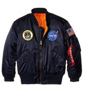 ALPHA INDUSTRIES 男童 Youth NASA飞行员夹克 深蓝色
