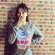 袁姗姗同款！KENZO高田贤三经典彩虹色老虎运动衫/卫衣  灰色
