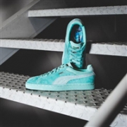 限US7码：PUMA 彪马 Suede Classic Emboss Bamboo女士麂皮时尚板鞋  粉蓝色