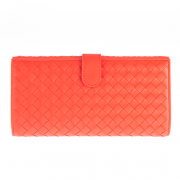 葆蝶家（BOTTEGA VENETA）   PORTA FOGLIO 134075 V001N 6517 羊羔皮长款女士钱包 天竺葵红