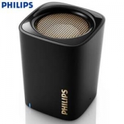 飞利浦(PHILIPS)BT100B 音乐精灵 无线蓝牙音箱 便携迷你口袋音箱 手机/电脑小音响 低音炮 免提通话 黑色 *3件