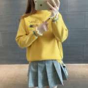 YANWO 女装荷叶领针织衫毛衣