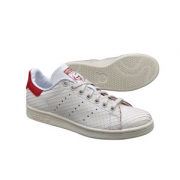Adidas 阿迪达斯 Stan Smith 女士三叶草格纹红尾休闲