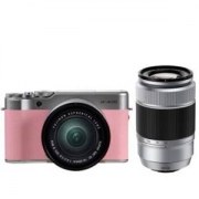 富士（FUJIFILM）X-A10 (XC16-50II/XC50-230II) 花漾粉 微单电双镜头套机 小巧轻便 微距拍摄 180度翻折屏