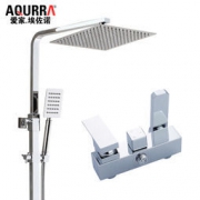 AQURRA 埃佐诺 精铜方体淋浴花洒套装 8寸
