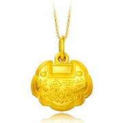 CHOW TAI FOOK 周大福 F179160 长命锁 足金吊坠 1.94g