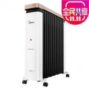 Midea 美的 NY2212-18EW 电暖气 12片电热油汀 取暖器 一体式衣架内置加湿盒 黑