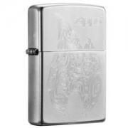之宝(Zippo) 防风打火机 Zippo火焰LOGO  缎砂镀铬 激光雕刻 205-C-000001