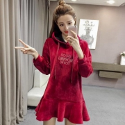 RANJU 女装荷叶边卫衣连衣裙