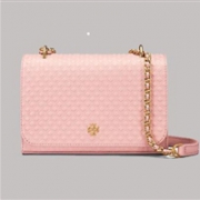 Tory Burch Marion Embossed Shrunken压花迷你链条包  粉色