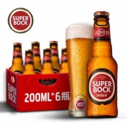 抢购：葡萄牙原瓶进口 超级波克（SuperBock） 黄啤 200ml*6 迷你小瓶