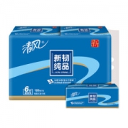清风（APP）抽纸 新韧纯品 3层120抽纸巾*6包