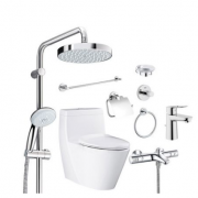 高仪（GROHE ）   恒温花洒+釉面马桶坐便器+五金挂件+龙头+角阀套装