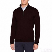 Calvin Klein 男士100%美利奴羊毛半拉链毛衣 $31.99