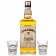 Jack Daniel`s 杰克丹尼   美国田纳西州威士忌 蜂蜜力娇酒双杯礼盒 700ml  *4件 +凑单品