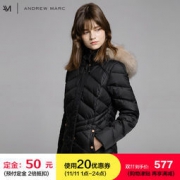 双11预售： ANDREW MARC YSW7AH418MNY 女士短款连帽羽绒服