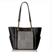 Calvin Klein Key Item Raffia+Saffiano 女士单肩包