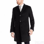 Kenneth Cole Raburn 男士羊毛混纺中长款大衣 Prime会员免费直邮含税