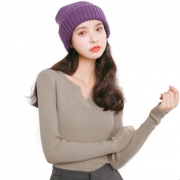 FIRSTMIX 秋季新款V领修身女式打底针织衫