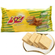 康师傅 3+2 胚芽苏打夹心饼干 黑芝麻味 500g